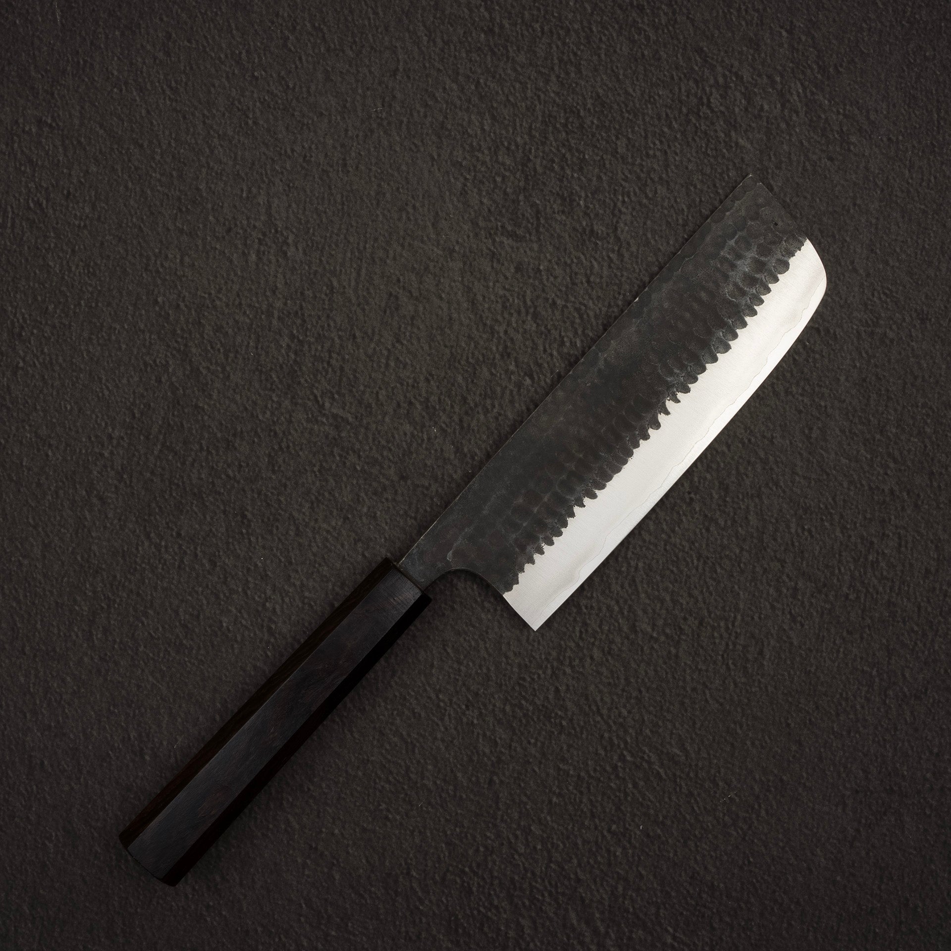 Anryu Aogami Super Hammered Kurouchi Nakiri 165mm Ebony Handle