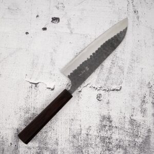 Anryu Aogami Super Hammered Kurouchi Santoku 175mm Ebony Handle