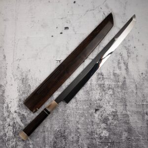 Exotic: Genkai Masakuni (玄海正國) Mizu-Honyaki Maguro Kiri 450mm Mt. Fuji Hamon