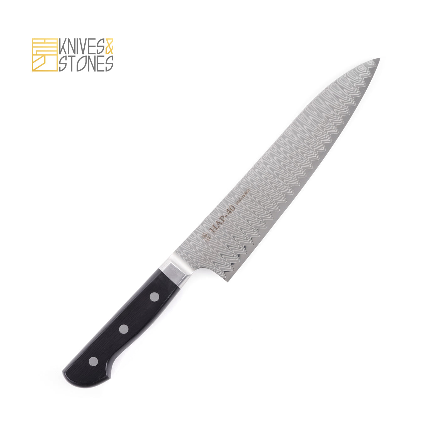 Hatsukokoro Hayabusa HAP-40 Damascus Gyuto 210/240 mm with Western Handle