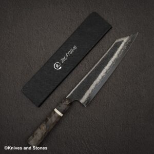 Hatsukokoro Itadaki Blue2 & White2 Dual Core Damasccus Tcushime K-tip Gyuto 240mm Birch Handle