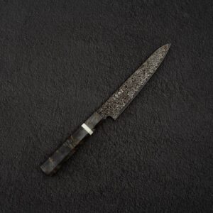 Hatsukokoro Saihyo SG2 Kurozome Black Damascus Petty 150mm Birch Handle