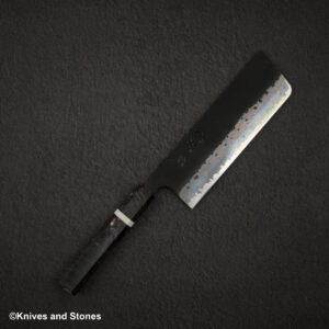 Hatsukokoro Shinkiro Aogami Super Kurouchi Damascus Nakiri 165mm