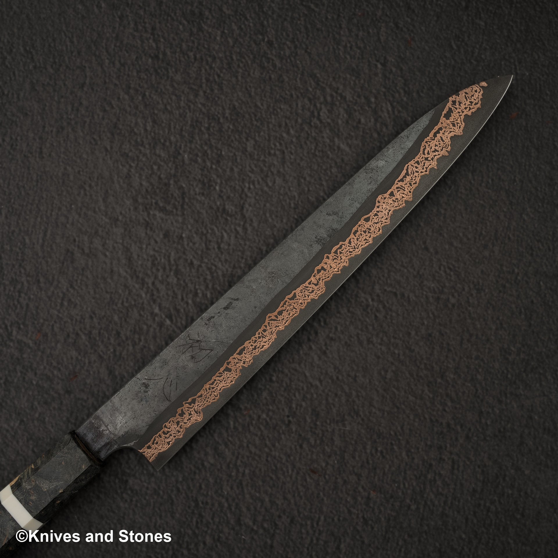 Hatsukokoro x Nigara Yorokobi SLD Copper Damascus Sujihiki 240mm Birch Handle 20240907 03