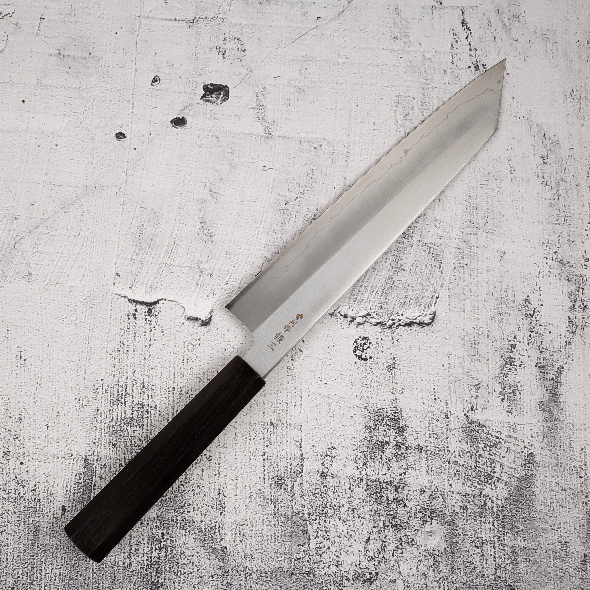 HatsukokoroxNakagawaGinsanWide-bevelKtipGyuto240mme.jpg Hatsukokoro x Nakagawa Ginsan Wide-bevel K tip Gyuto 240mm, view 5