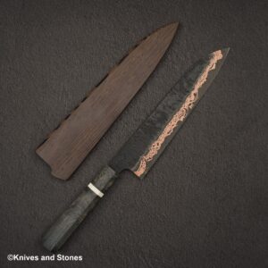 Hatsukokoro x Nigara Yorokobi SLD Copper Tsuchime Damascus Gyuto 240mm with Saya