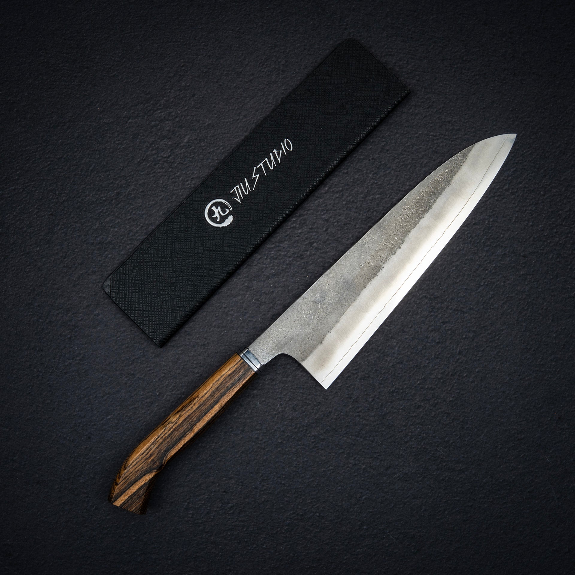 Hatsukokoro x Yoshikane SKD Nashiji Gyuto 210mm Extra Tall, Bocote Handle