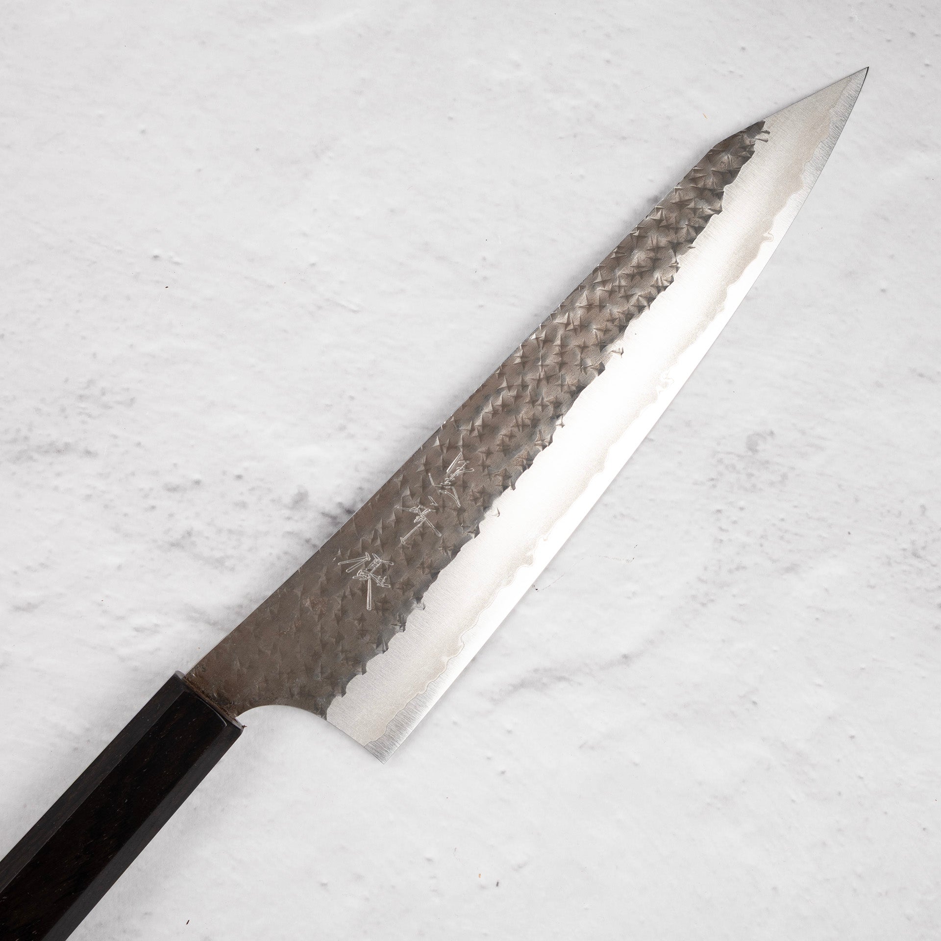 KurosakiKokuseneiAogamiSuperKtipBunka170mmEbonyHandleb_8fa16d88-a1c1-4217-9189-c48c7ec8516d.jpg Kurosaki Kokusen Ei Aogami Super K tip Gyuto 210mm Ebony Handle, view 2