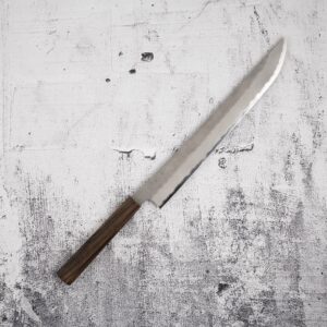 Nigara Aogami (Blue) Super Sakimaru Sujihiki 300mm Tsuchime Black Chacate