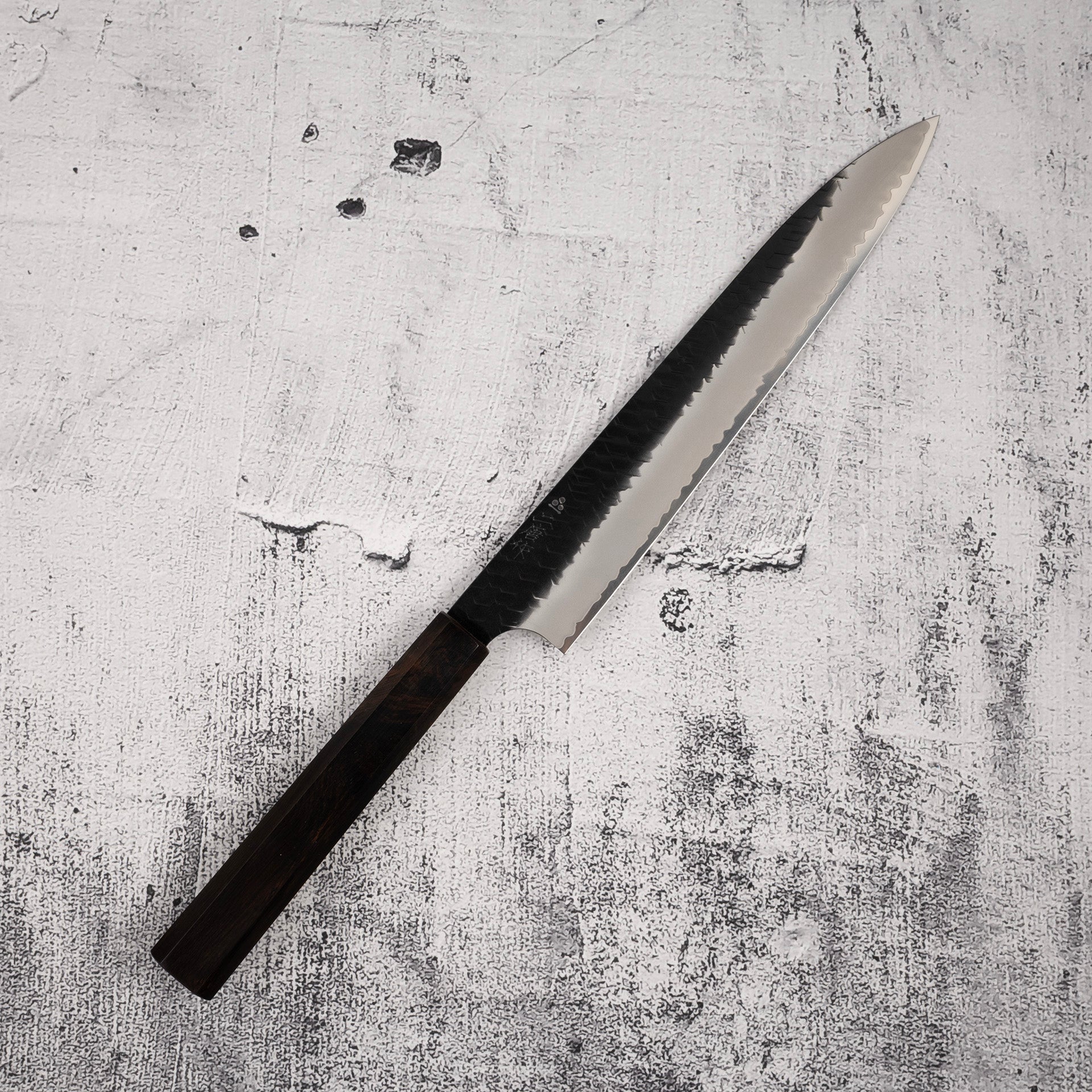 Nigara SG2 Kurouchi Tsuchime Sujihiki 240mm Ebony Handle