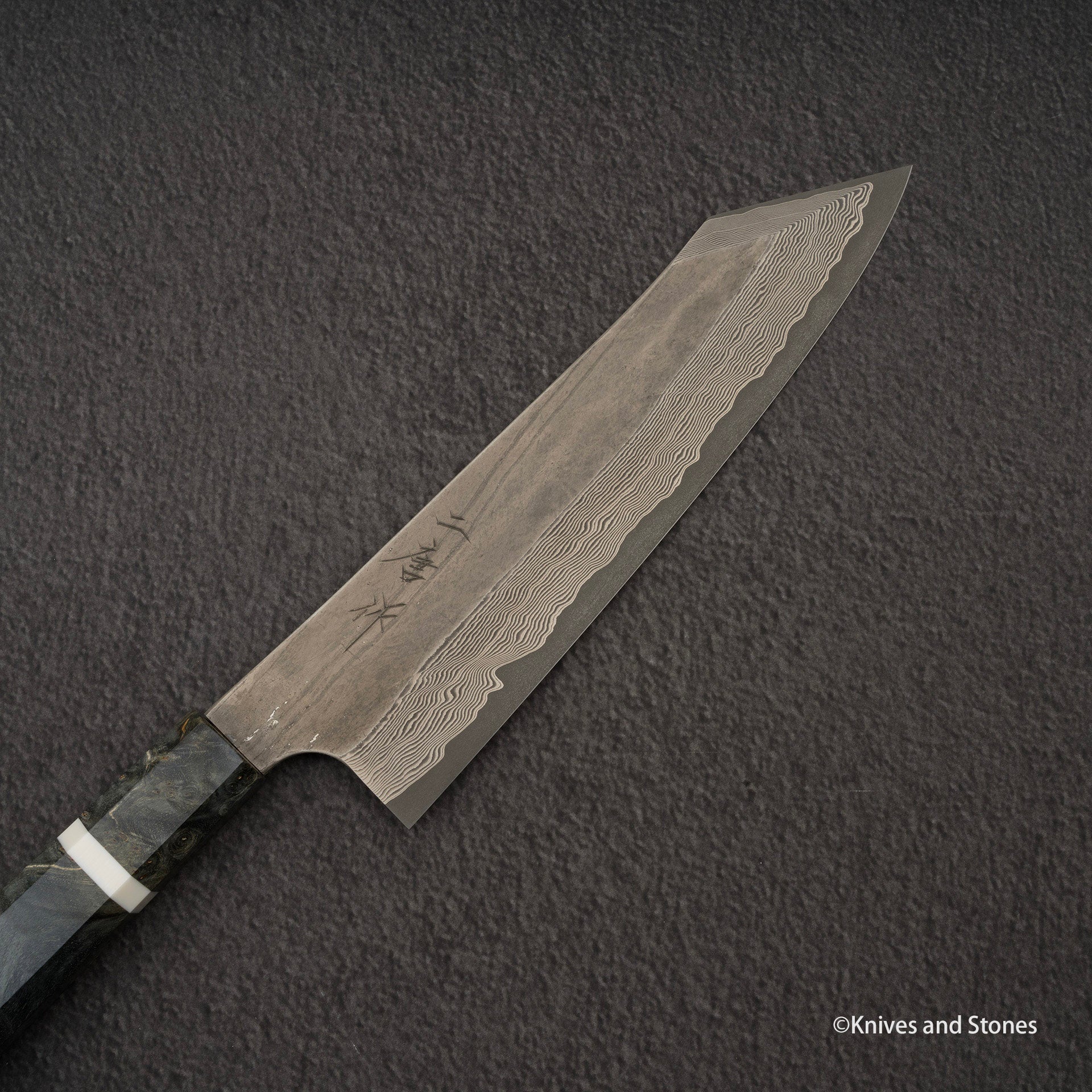 Nigara Ginsan Kurozome Damascus K tip Gyuto 210mm Birch Handle 20240606 134651699