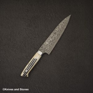 Takeshi Saji SG2 Black Damascus Gyuto 180mm Stag Handle