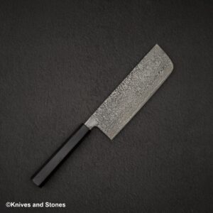 Shiro Kamo Kurokumo SG2 Black Damascus Nakiri 180mm Ebony