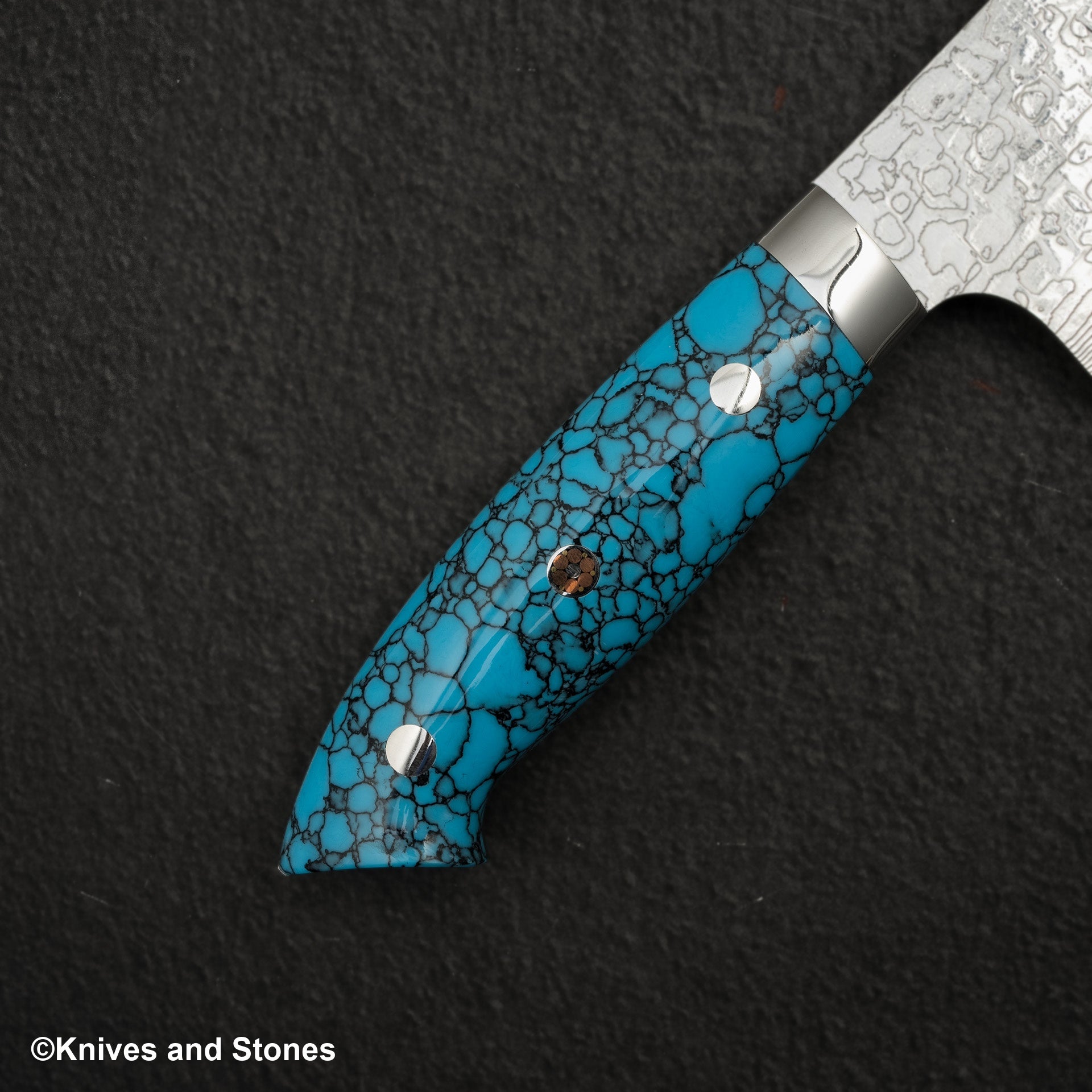 Takeshi Saji SG2 Diamond Damascus Gyuto 240mm Nomura Style Turquoise Handle 20240907 02