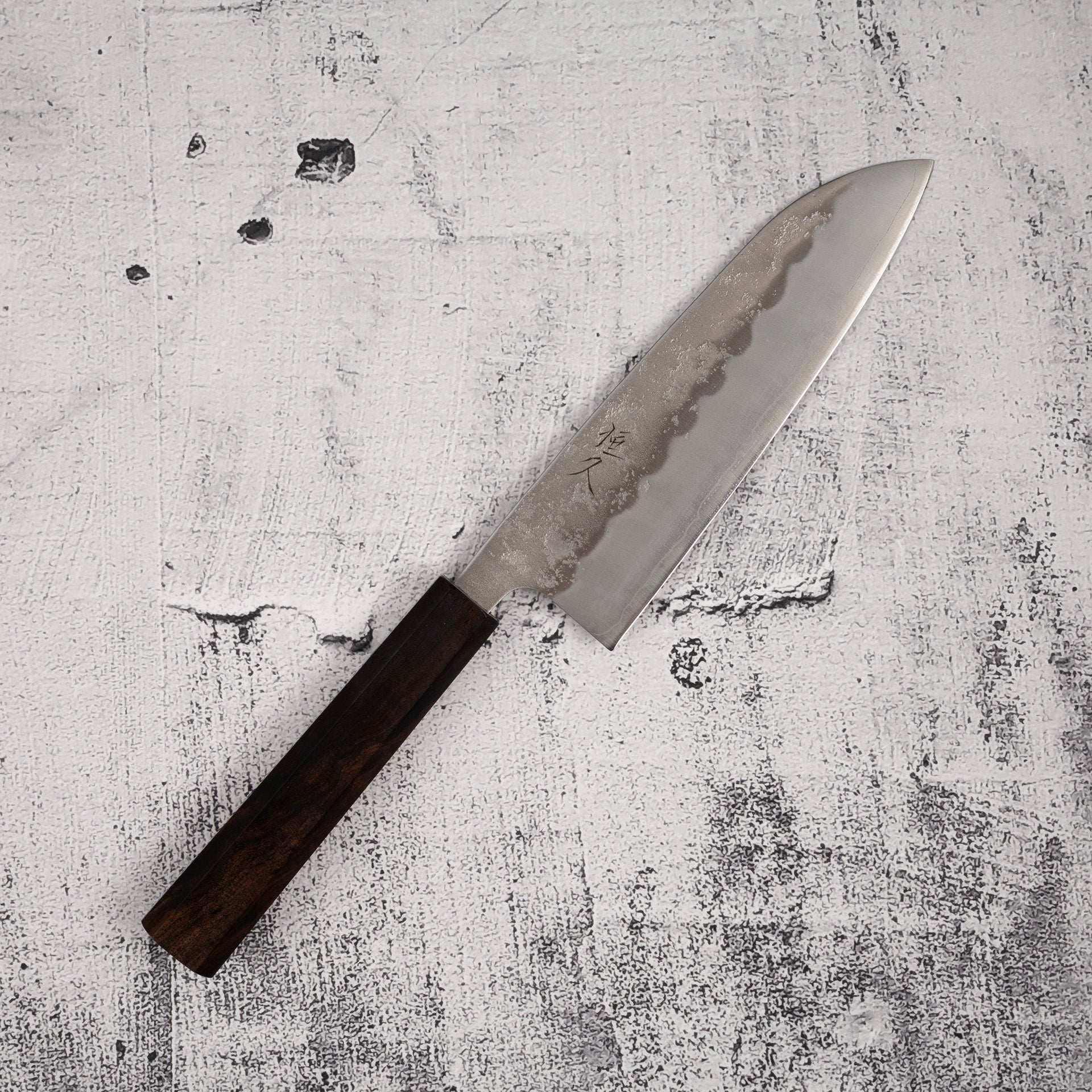 Tsunehisa Ginsan Nashiji Santoku 165mm Ebony Handle