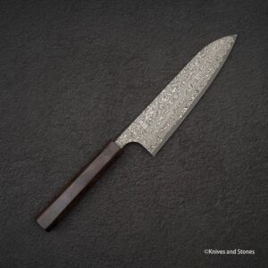 Yoshimi Kato VG10 Etched Damascus Gyuto 180mm Ebony Handle