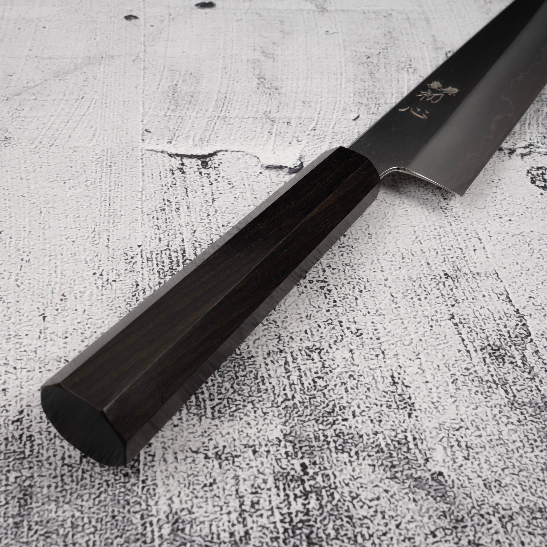 vd.jpg Hatsukokoro x Nakagawa Ginsan Wide-bevel K tip Gyuto 240mm, view 4